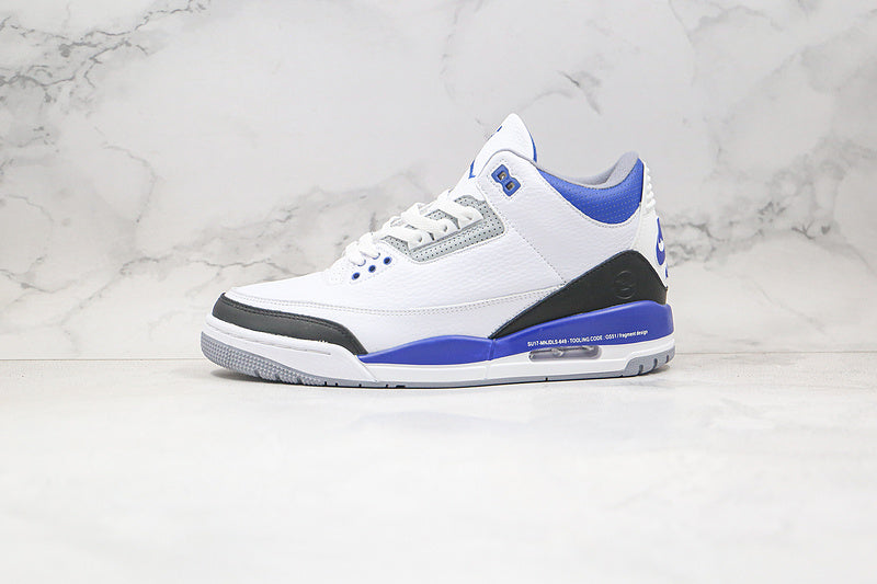Nike Air Jordan 3 Retro SP Fragment Design Hiroshi Fujiwara Lightning Joint Edition White Blue Sneakers