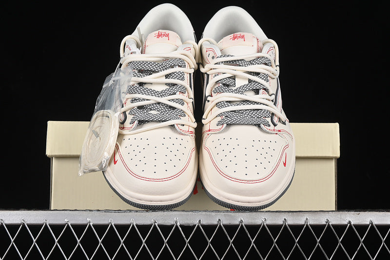 Nike Air Jordan 1 Low Travis Scott Fragment Design OG SP Beige Red Grey Sneakers