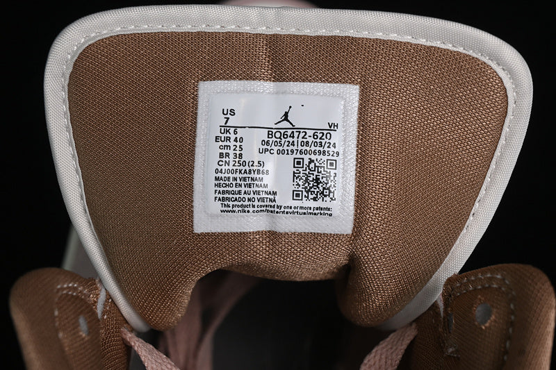 Nike Air Jordan 1 Mid Oxford Sail Archaeo Brown White Pink Sneakers