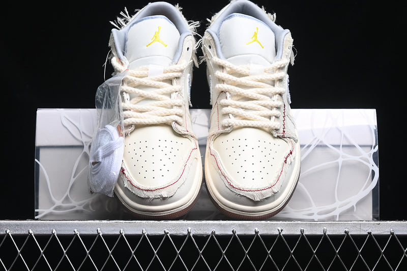 Nike Air Jordan 1 Low Phantom Coconut Milk Light Armory Blue Sneakers