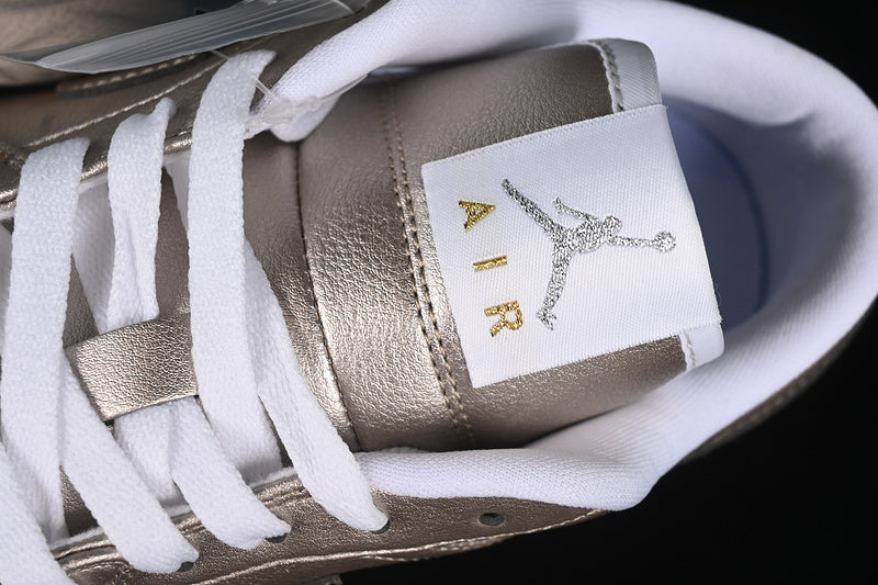 Nike Air Jordan 1 Low Summit White Brown Metal Zinc Sneakers