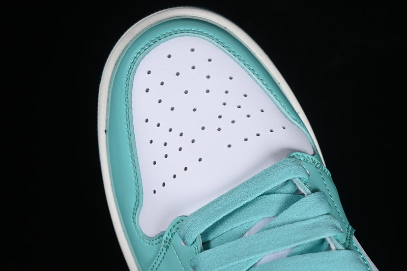 Nike Air Jordan 1 Mid White Turquoise Green Sail Sneakers
