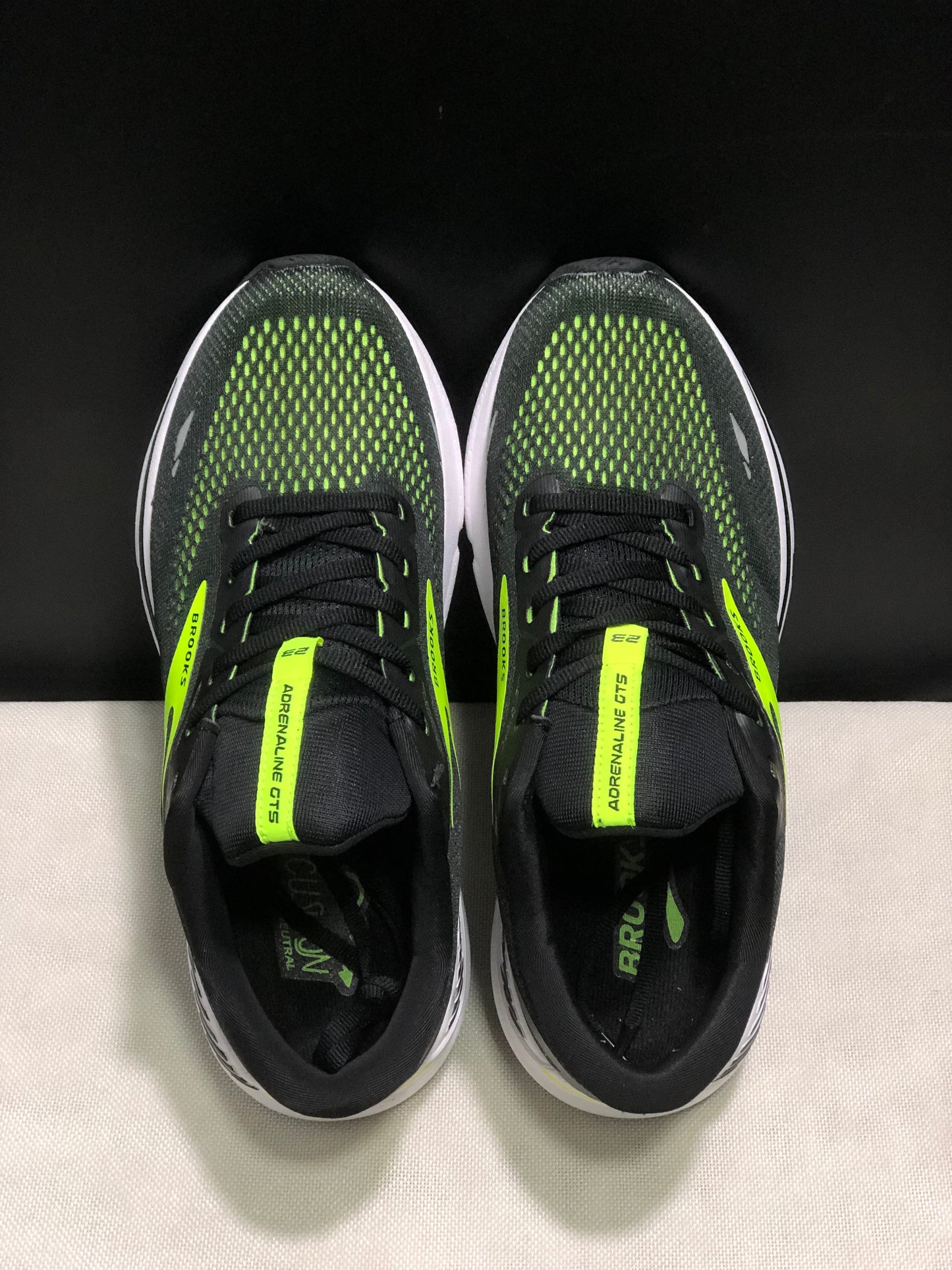 Brooks Adrenaline GTS 23 Shock-absorbing Wear-resistant Low-top Running Shoes Black/Green