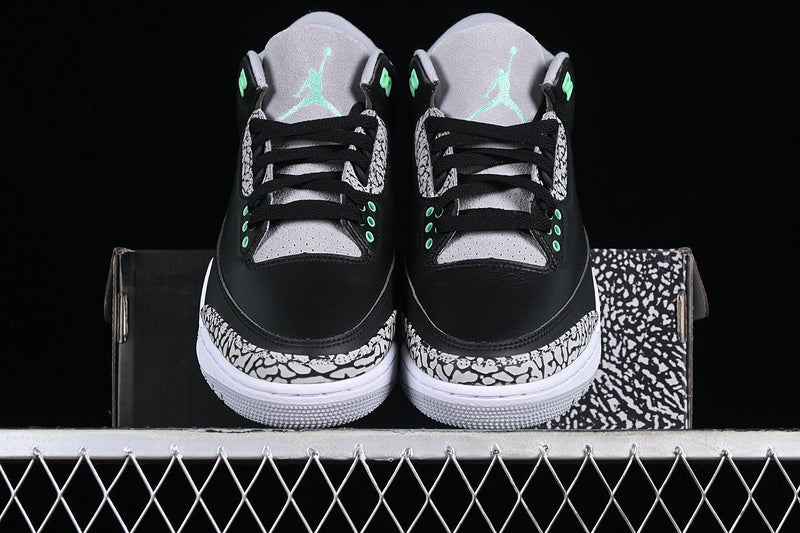 Nike Air Jordan 3 Retro Green Glow Black Wolf Grey White Sneakers