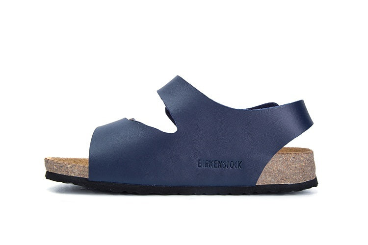 Birkenstock Two-Button Navy Matte Leather Casual Sandals