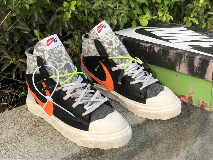 Nike Blazer Mid Readymade Black Vast Grey Volt Total Orange Sneakers