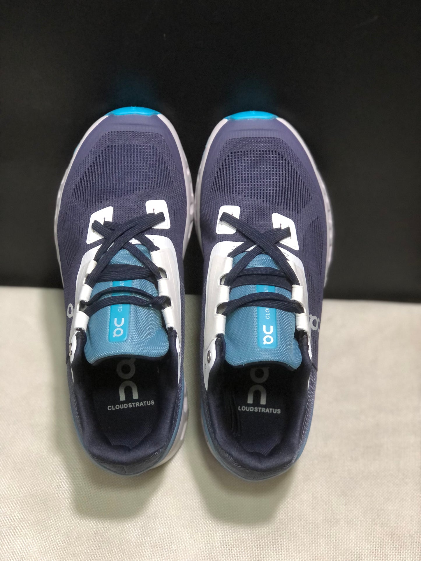 On Running Cloudstratus Breathable Support Running Shoes Navy Blue