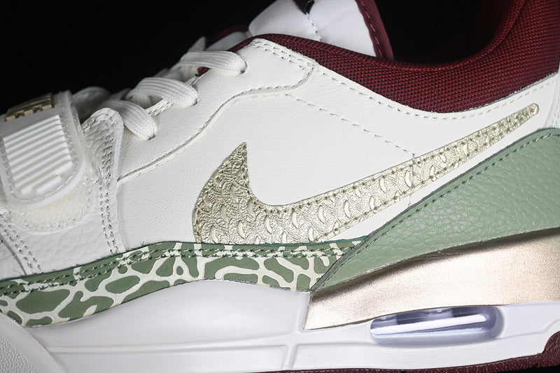 Nike Air Jordan Legacy 312 Low Year Of The Dragon Sail Metallic Gold Grain Phantom White Sneakers
