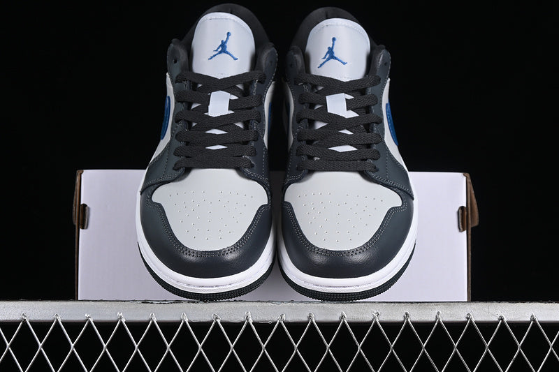 Nike Air Jordan 1 Low Anthracite Neutral Grey White Industrial Blue Sneakers