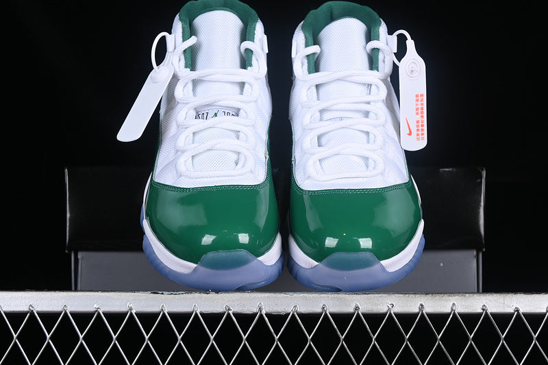 Nike Air Jordan 11 Retro Green White Sneakers