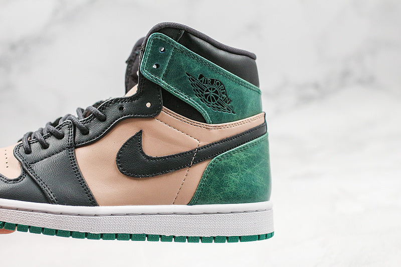 Nike Air Jordan 1 Retro High-Top Premium-Bio Beige/Anthracite-Mystic Green Sneakers