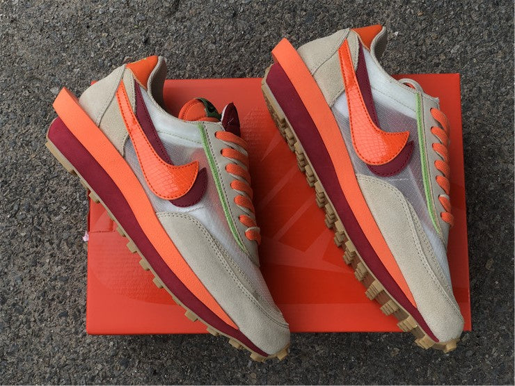 Nike LD Waffle Sacai Clot Kiss of Death Orange Sneakers