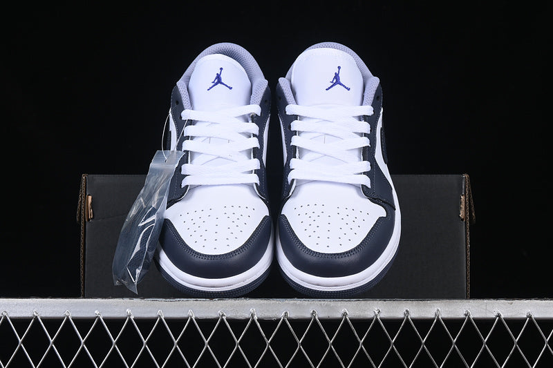 Nike Air Jordan 1 Low White Black Purple Sneakers