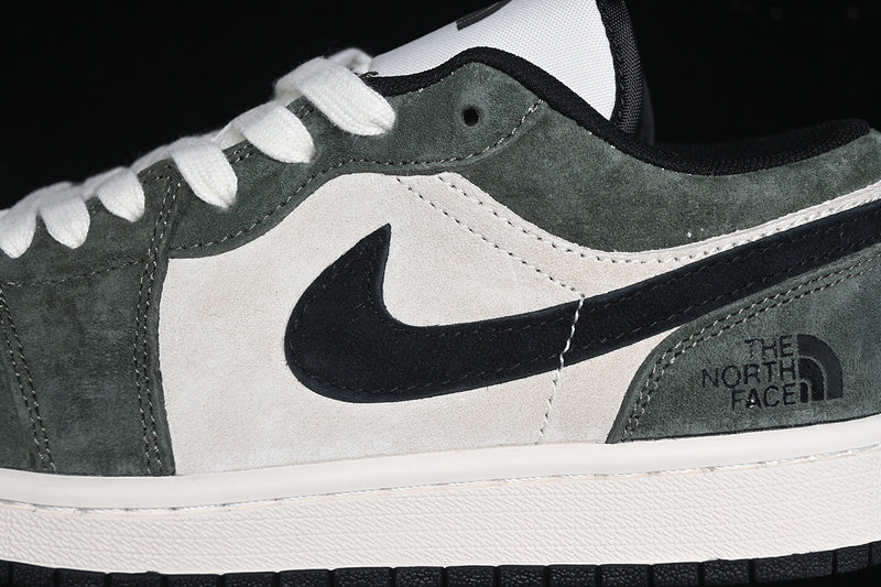 Nike Air Jordan 1 Low Black White Green Sneakers