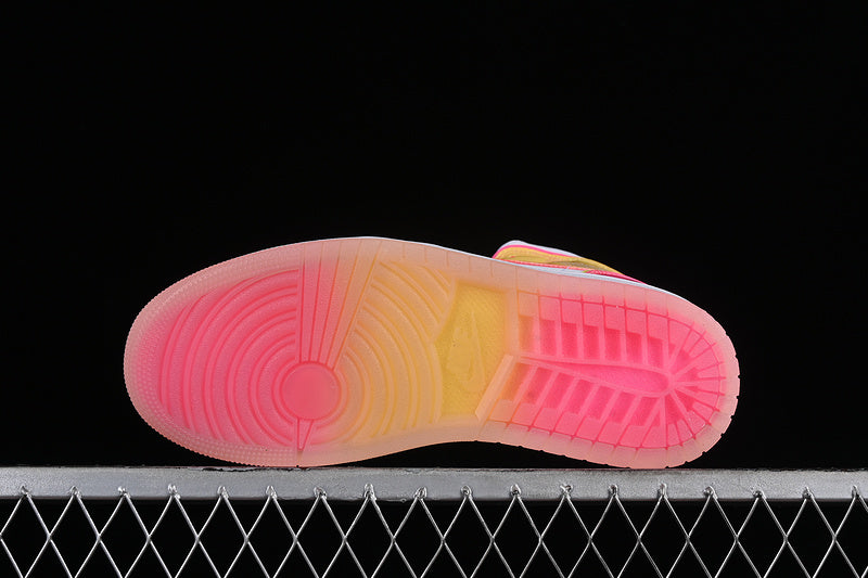 Nike Air Jordan 1 Mid GS Edge Glow White Pink Blast Sneakers