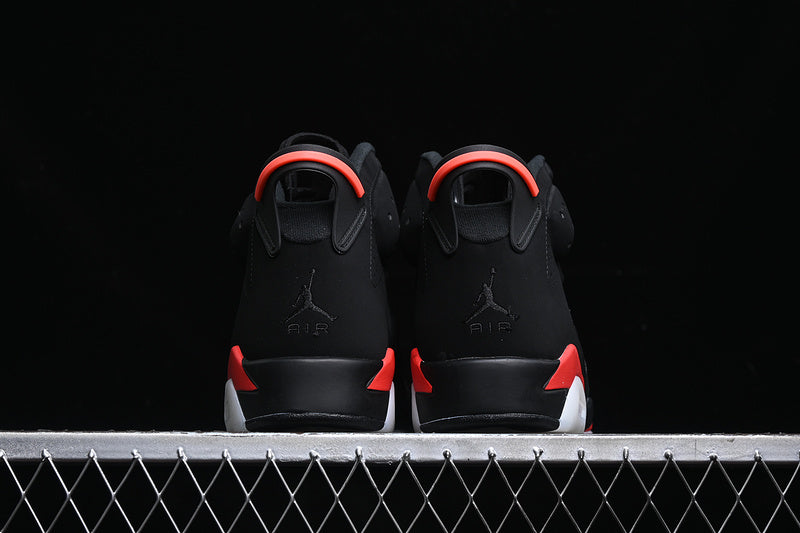 Nike Air Jordan 6 Black Fire Red Iron Grey Sneakers