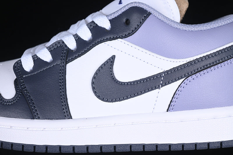 Nike Air Jordan 1 Low White Black Purple Sneakers