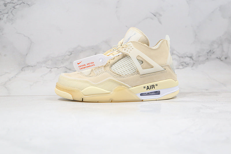 Nike Air Jordan 4 Retro IV x Off-White Sail/Muslin Cream Sneakers