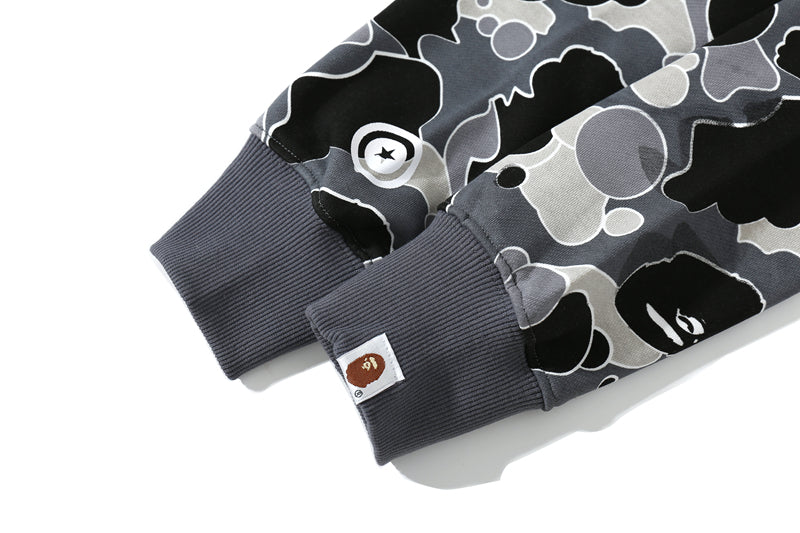 A Bathing Ape BAPE Shark Head STA Star Camo Hoodie Black