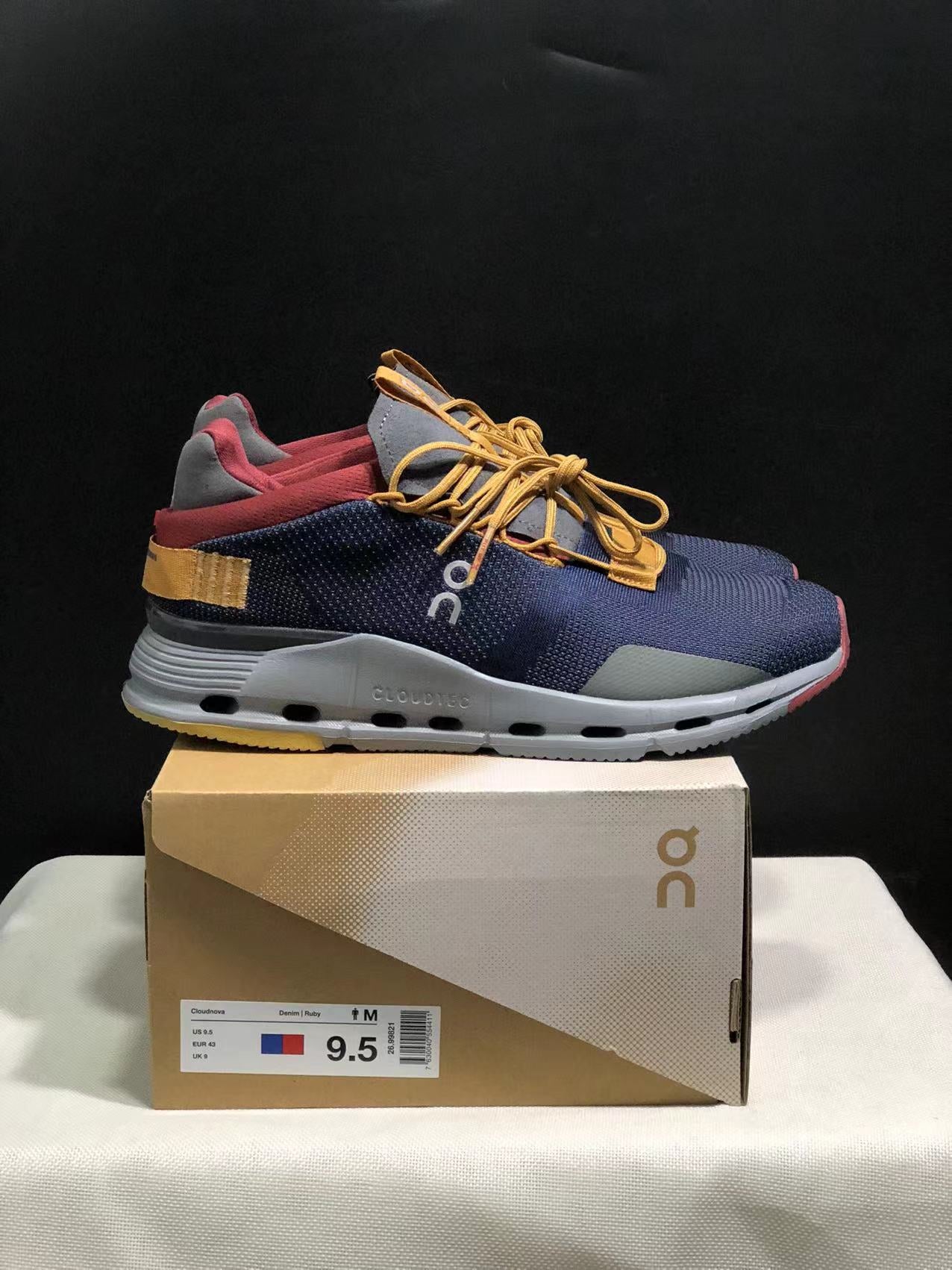 On Running Cloudnova Lightweight Sports Casual Shoes Dark Blue/Orange