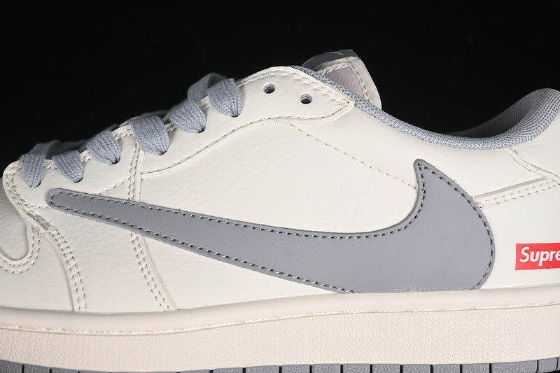 Travis Scott Fragment Design Nike Air Jordan 1 Low OG SP Grey White Casual Sports Shoes