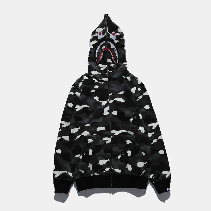 A Bathing Ape BAPE Shark Head Noctilucent Series Hoodie Fleck