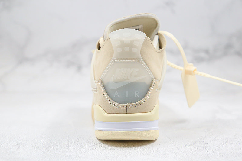 Nike Air Jordan 4 Retro IV x Off-White Sail/Muslin Cream Sneakers