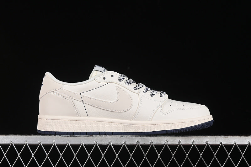 Nike Air Jordan 1 Low OG SP Travis Scott Fragment Design LV Navy Sole White Sneakers