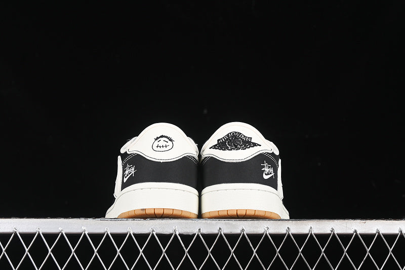 Travis Scott Fragment Design Nike Air Jordan 1 Low OG SP White Sole Black Sneakers