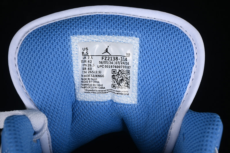 Nike Air Jordan 1 Low White Patent Leather Sky Blue Sneakers