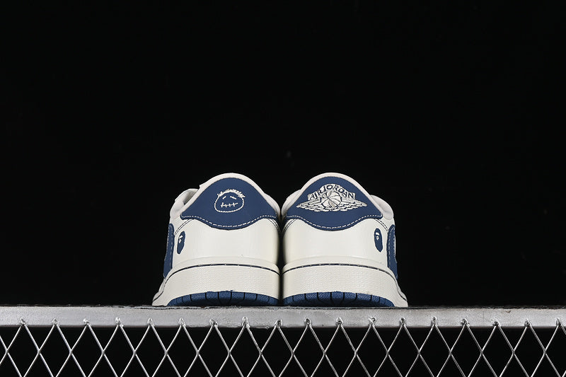 Nike Air Jordan 1 Low BAPE Travis Scott Fragment Design OG SP Navy Sole White Sneakers