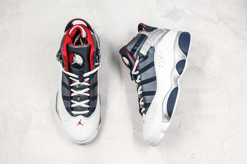 Nike Air Jordan 6 Retro Rings White Gray Navy Sneakers