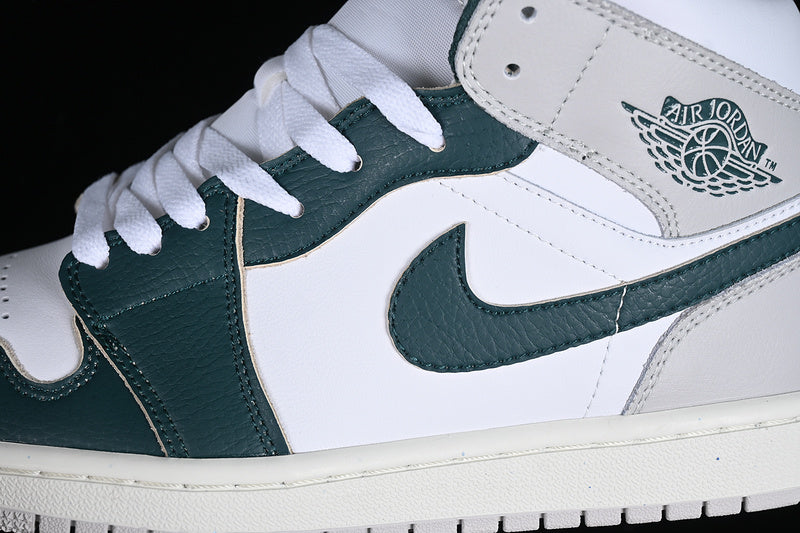 Nike Air Jordan 1 Mid Oxidized Green White Sail Neutral Grey Sneakers
