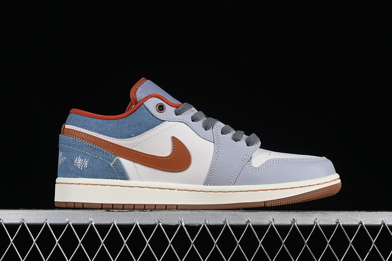 Nike Air Jordan 1 Low Phantom Coconut Milk Amber Brown Multicolour Sneakers