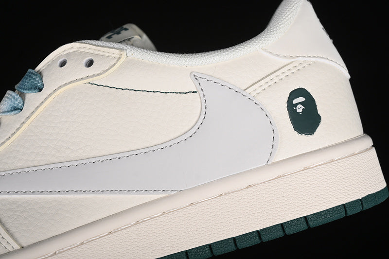 Nike Air Jordan 1 Low BAPE Travis Scott Fragment Design White Green Sneakers