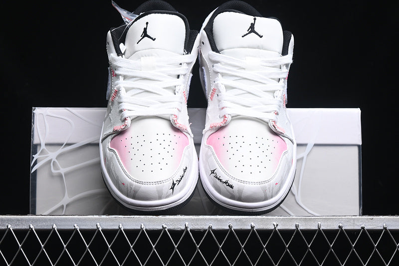 Nike Air Jordan 1 Low Black Sole Blue Pink White Sneakers