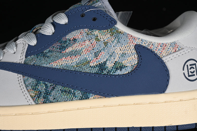 Nike Air Jordan 1 Low Travis Scott Fragment Design Grey Blue Multicolour Sneakers