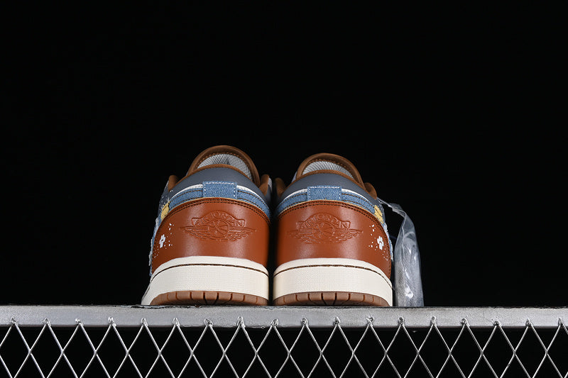 Nike Air Jordan 1 Low SE Bamboo Panda Grey White Brown Sneakers