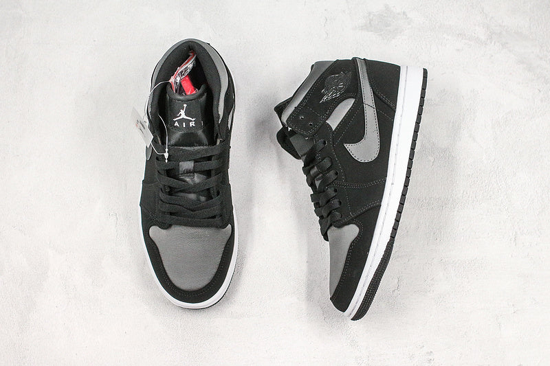 Nike Air Jordan 1 Mid Shadow Particle Grey Black Sneakers
