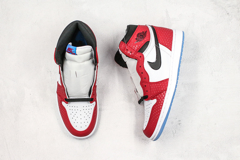 Nike Air Jordan 1 Retro Spider-Man Origin Story Red/Black/White/Blue Sole Sneakers