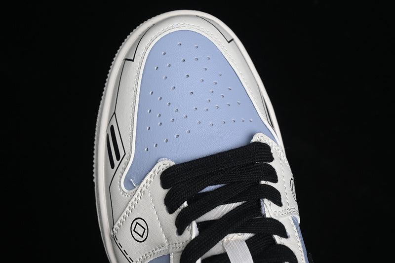 Nike Air Jordan 1 Low Black White Blue Sneakers