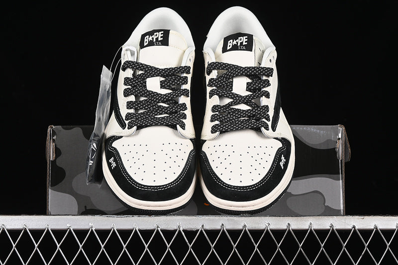 Nike Air Jordan 1 Low OG SP Travis Scott Fragment Design BAPE White Black Sneakers