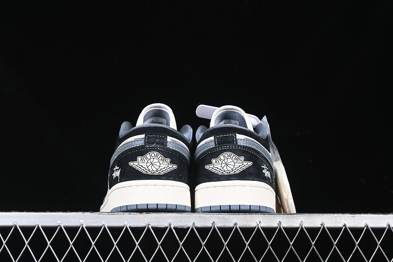 Nike Air Jordan 1 Low White Black Grey Blue Sneakers