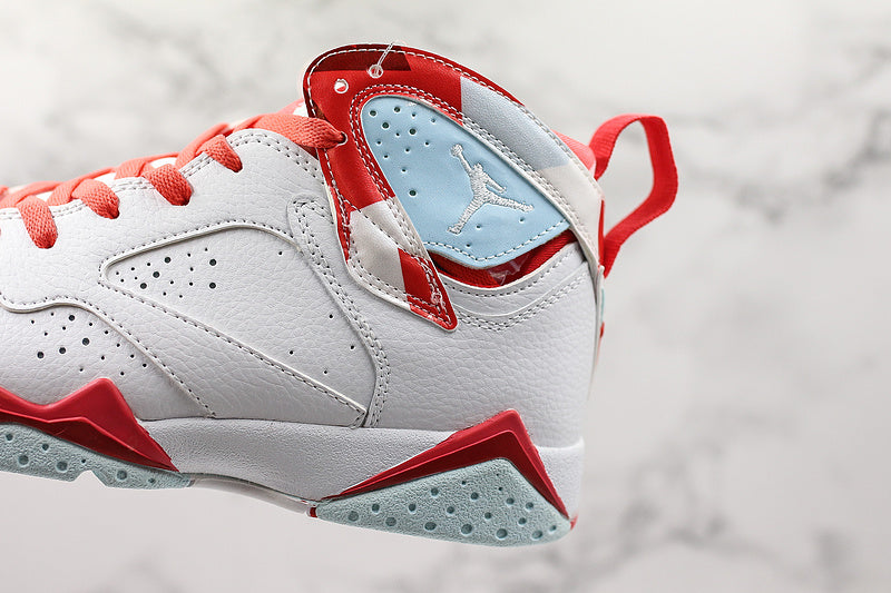 Nike Air Jordan 7 Retro Mist White Red Sneakers