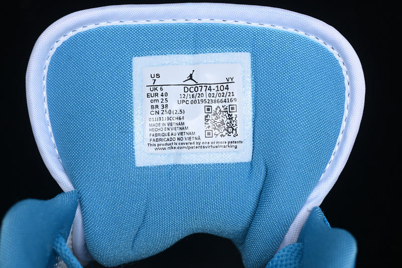 Nike Air Jordan 1 Low Brown Gum Sole White Powder Blue Sneakers