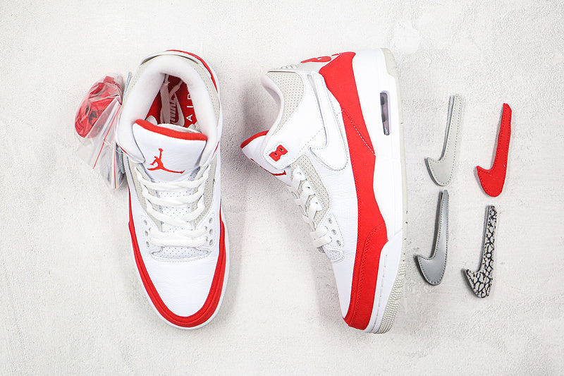 Nike Air Jordan 3 Retro Tinker Air Max 1 White Red Grey Sneakers