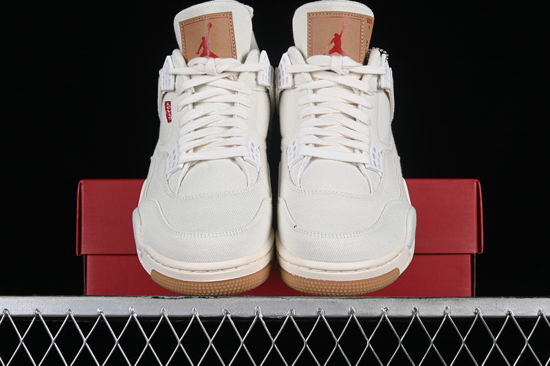 Levi 's Nike Air Jordan 4 White Denim Sneakers