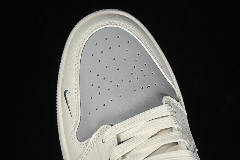 Nike Air Jordan 1 Low White Grey Silver Sneakers