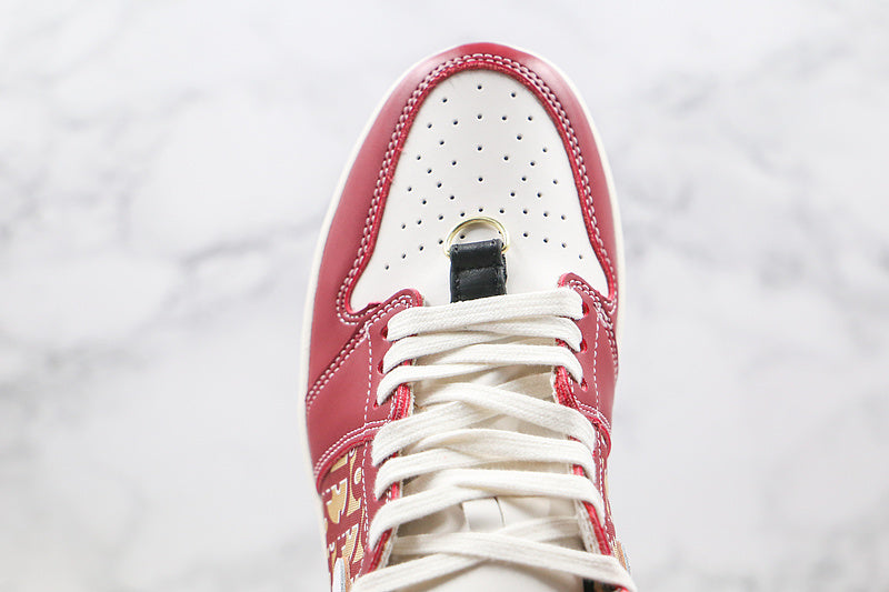 Nike Air Jordan 1 Retro High Dior Red Sneakers Joint Edition