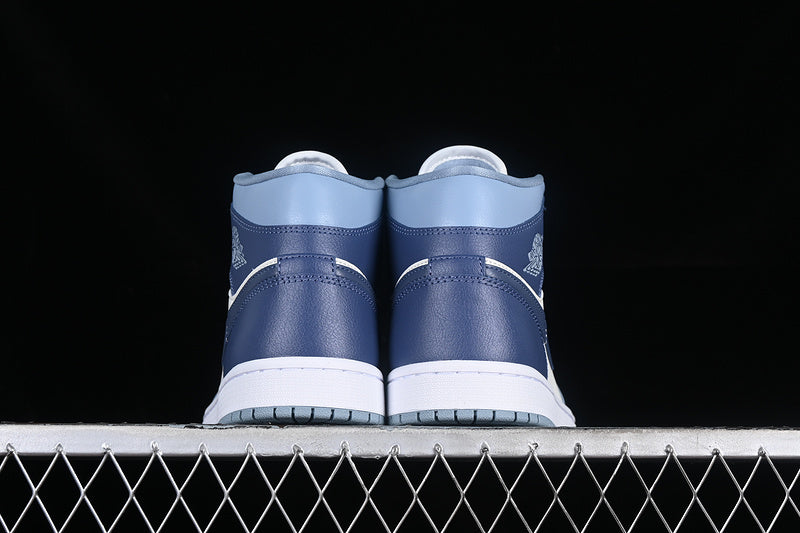 Nike Air Jordan 1 Mid White Blue Sneakers